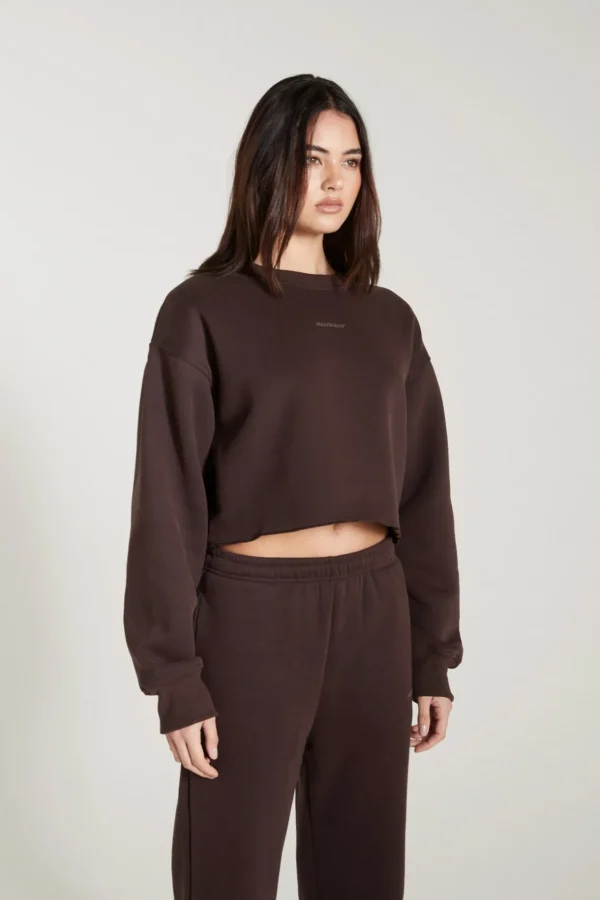 Jumpers & Hoodies<ALL FENIX Crew Crop Sweater Espresso