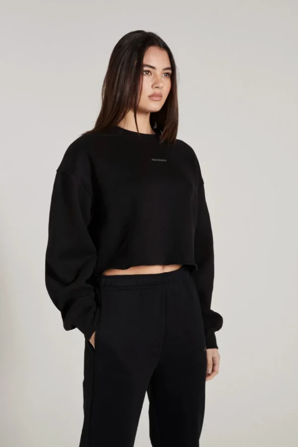 Jumpers & Hoodies<ALL FENIX Crew Crop Sweater Black