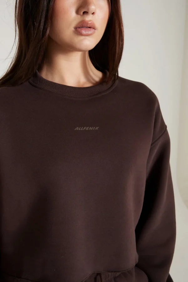 Jumpers & Hoodies<ALL FENIX Crew Crop Sweater Espresso