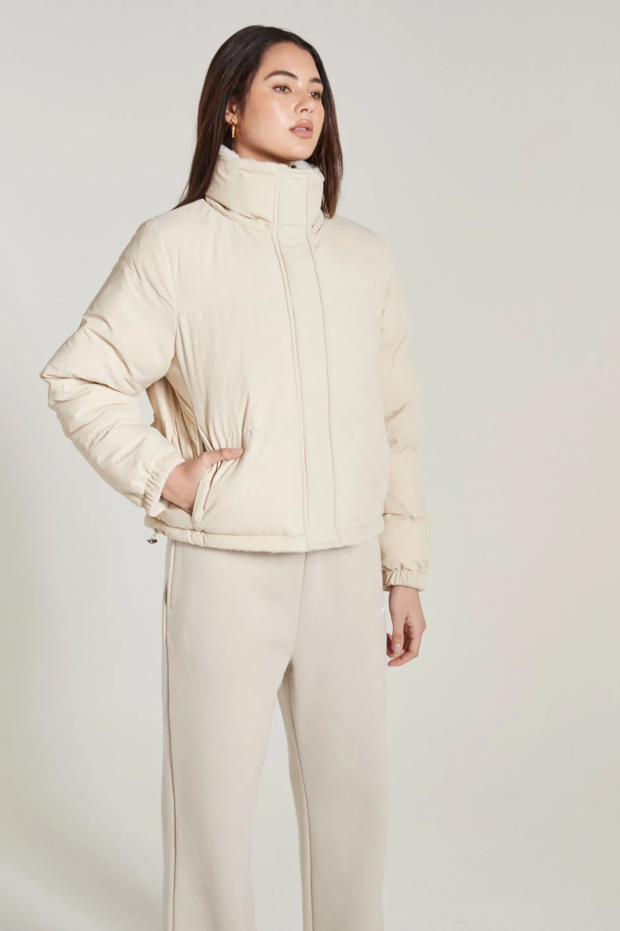 Jackets<ALL FENIX Shearling Reversible Puffer Jacket Clay