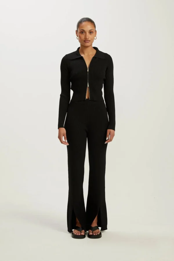 Pants | Knitwear<ALL FENIX Amelia Rib Pant Black