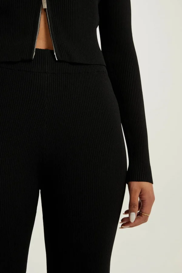 Pants | Knitwear<ALL FENIX Amelia Rib Pant Black