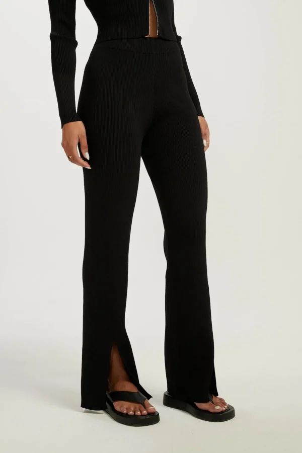 Pants | Knitwear<ALL FENIX Amelia Rib Pant Black