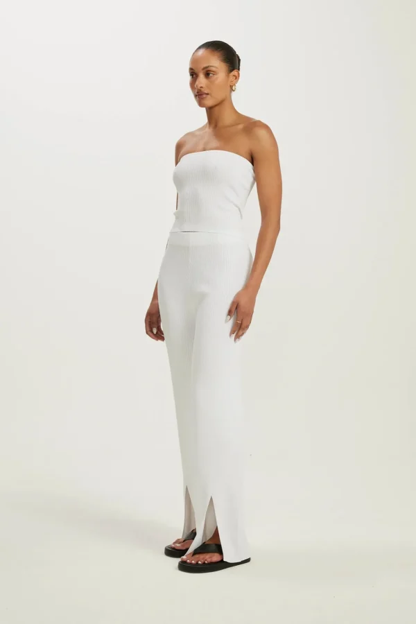 Knitwear<ALL FENIX Amelia Rib Tube Top White