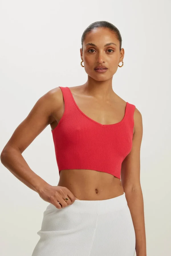 Tees & Tanks<ALL FENIX Amelia Rib V-Tank Watermelon