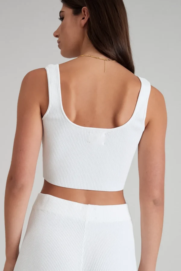 Tees & Tanks<ALL FENIX Amelia Rib V-Tank White