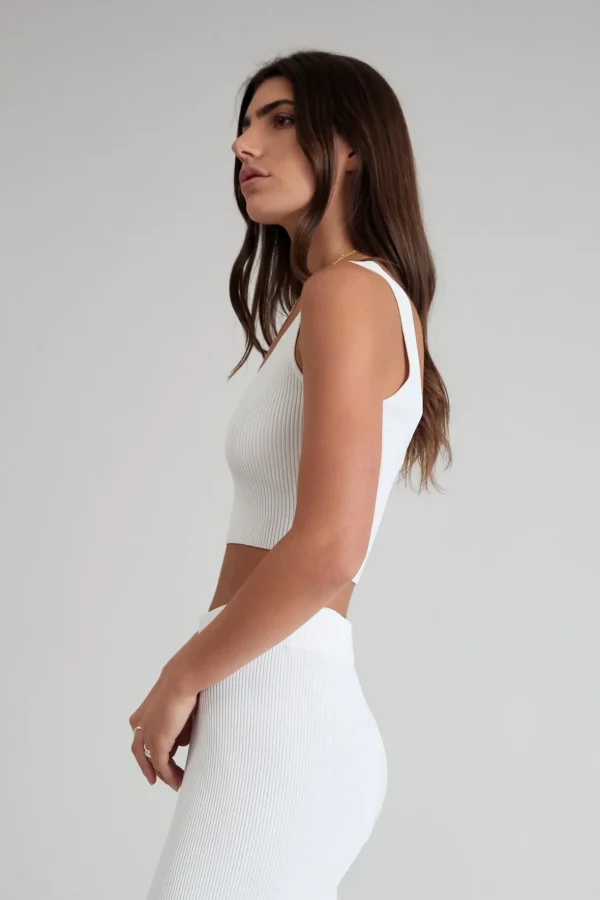 Tees & Tanks<ALL FENIX Amelia Rib V-Tank White