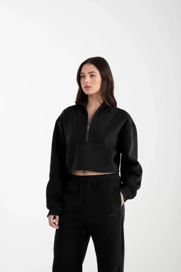 Jumpers & Hoodies<ALL FENIX Arlo 1/2 Crop Sweater (Black)