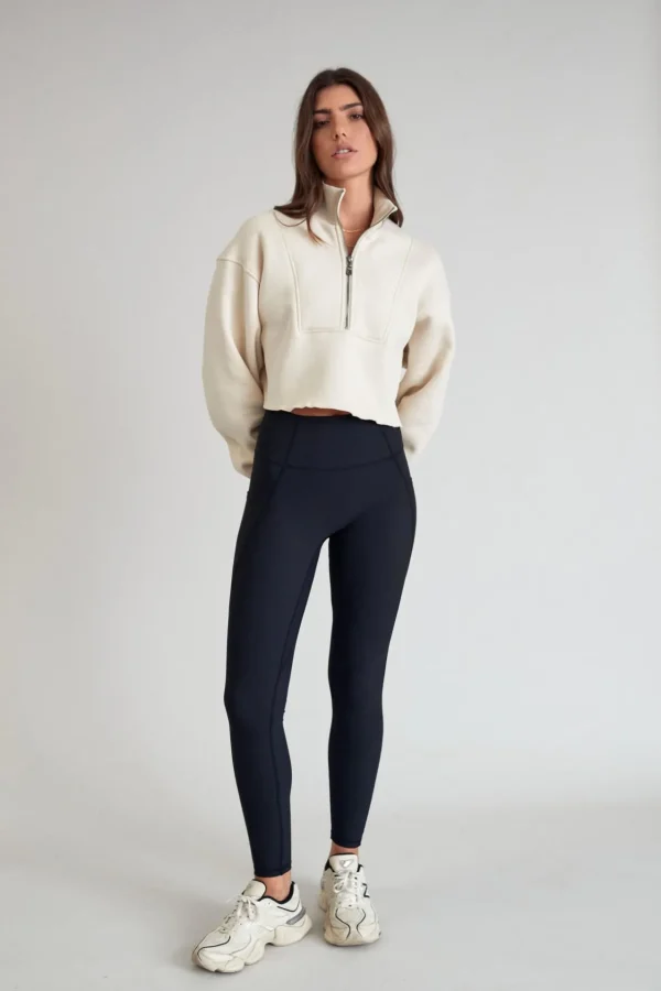 Jumpers & Hoodies<ALL FENIX Arlo Crop 1/2 Zip Sweater Clay