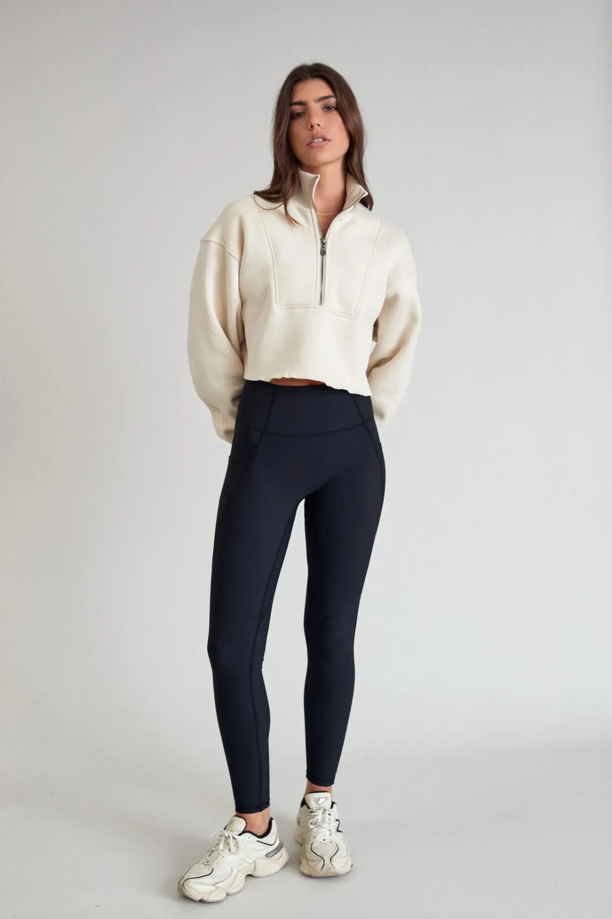 Jumpers & Hoodies<ALL FENIX Arlo Crop 1/2 Zip Sweater Clay