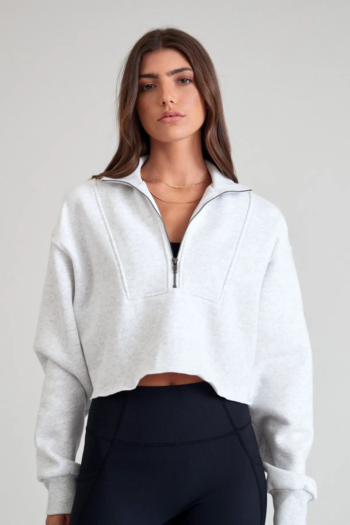 Jumpers & Hoodies<ALL FENIX Arlo Crop 1/2 Zip Sweater WhiteMarle
