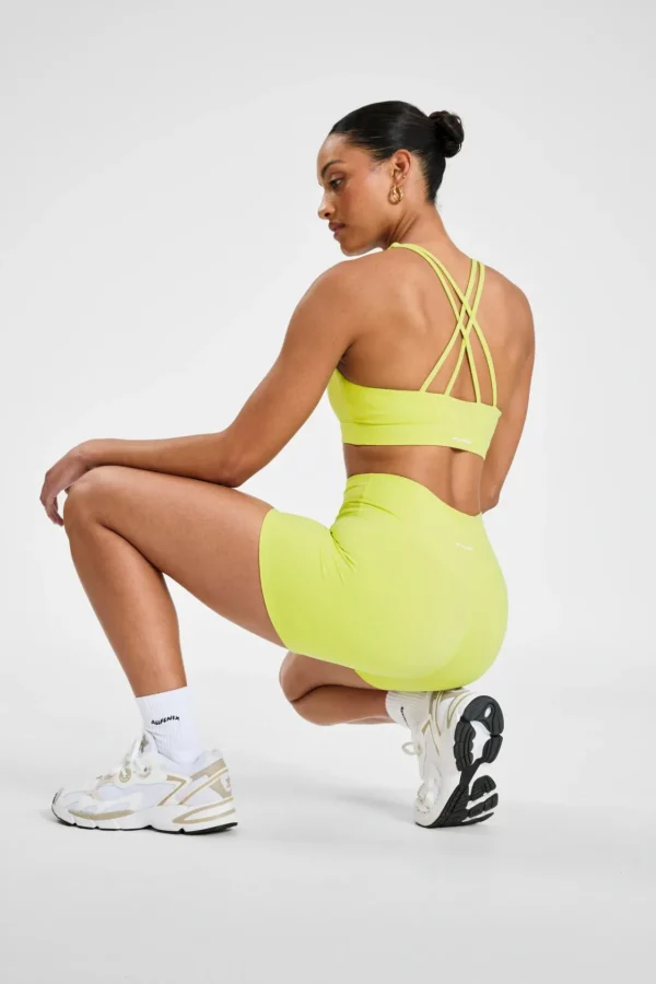 Sports Bras<ALL FENIX CLOUDCORE Cross Back Sports Bra Lime