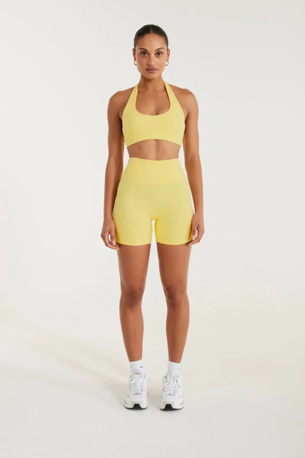 Sports Bras<ALL FENIX CLOUDCORE Halter Sports Bra ButterYellow