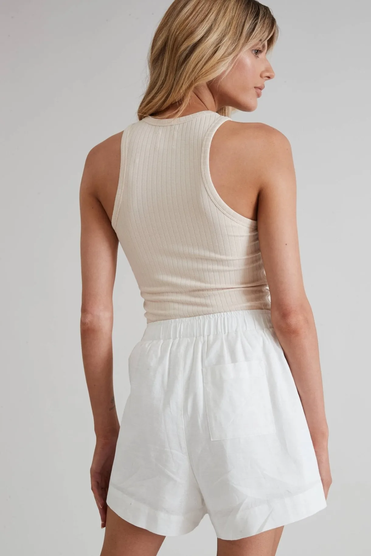 Tees & Tanks<ALL FENIX Daisy High Neck Tank Beige