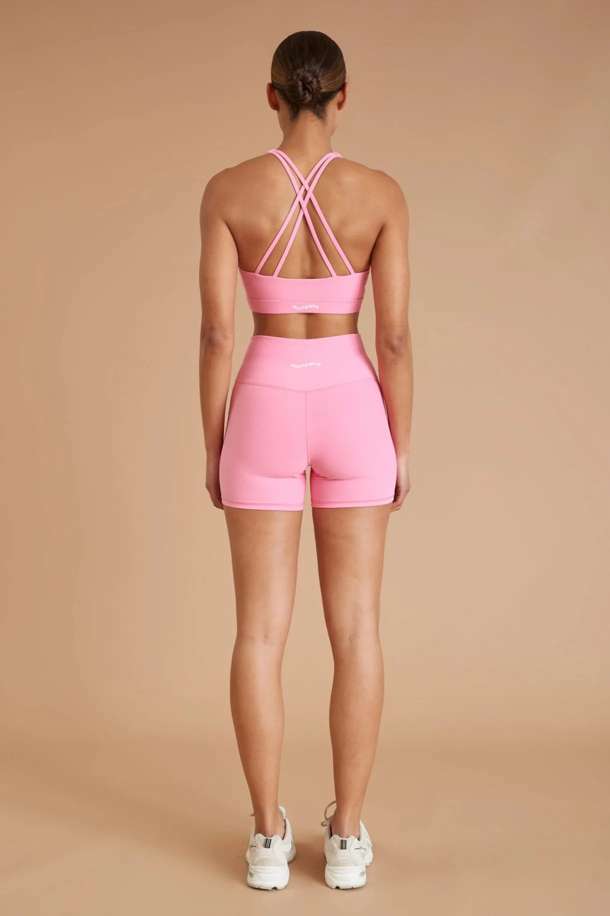 Sports Bras<ALL FENIX EcoRib Cross Back Sports Bra Pink