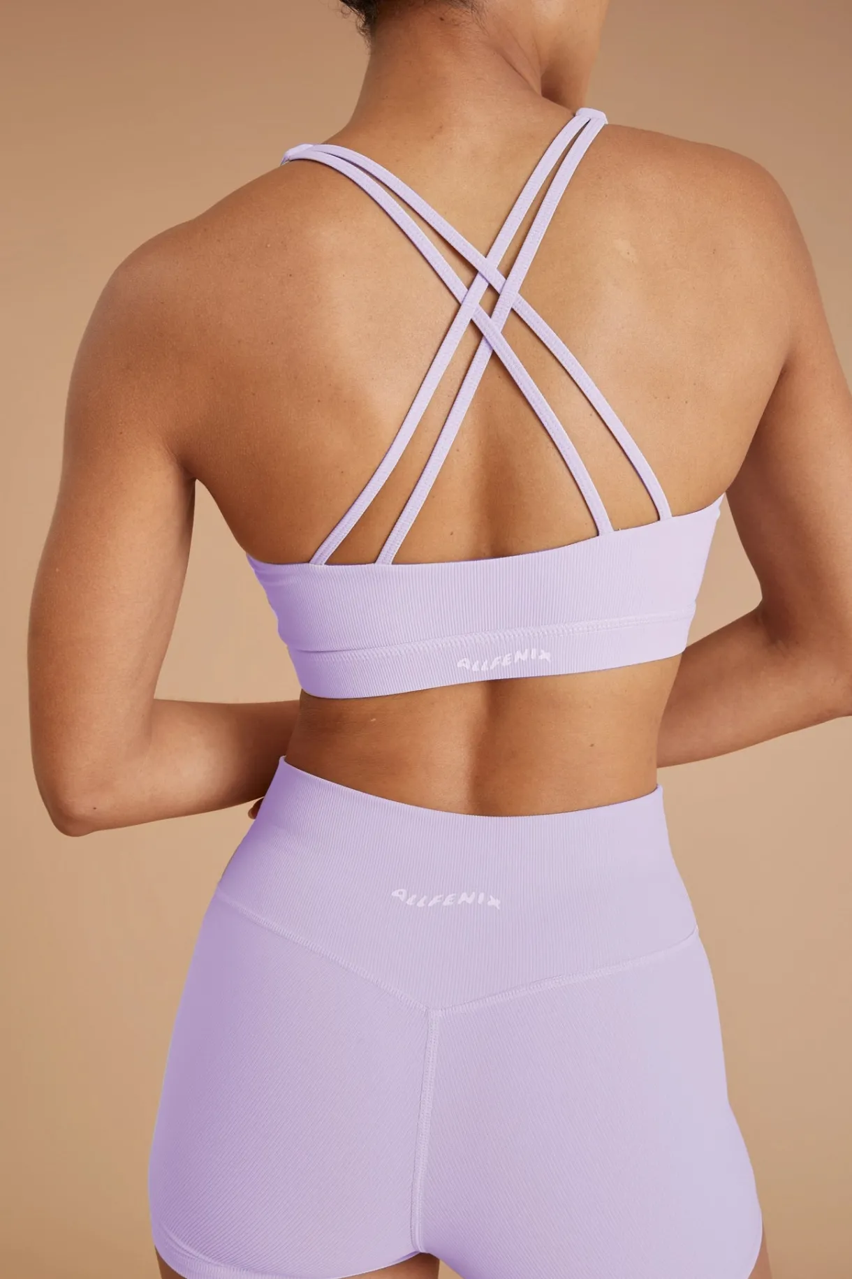 Sports Bras<ALL FENIX EcoRib Cross Back Sports Bra Lilac
