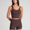 Tees & Tanks | Sports Bras<ALL FENIX EcoRib Strappy Crop Espresso