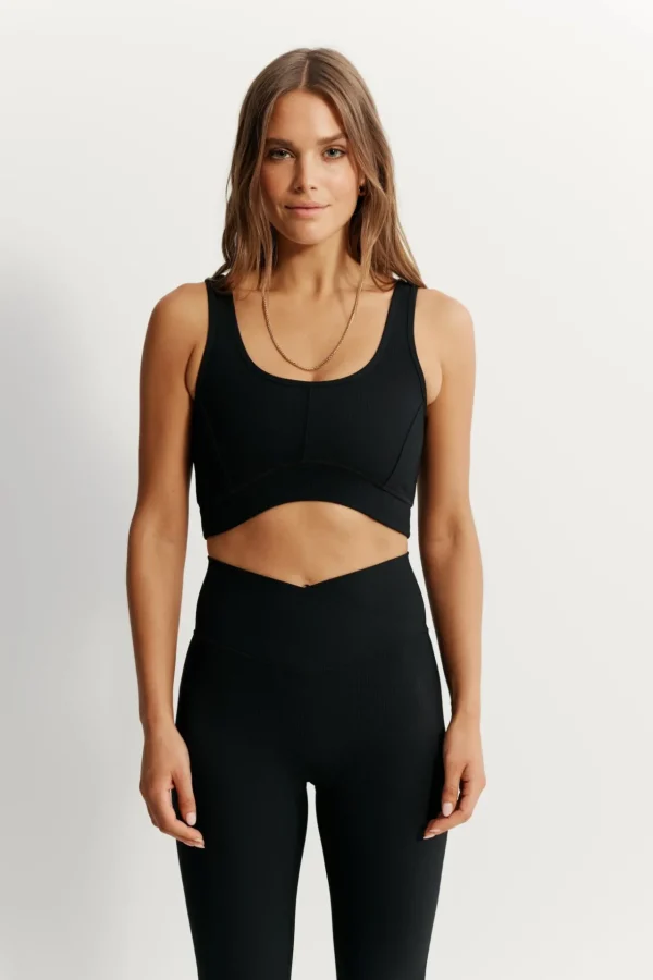 Flares | 7/8 Leggings<ALL FENIX EcoRib V-Waist Split Flare Black