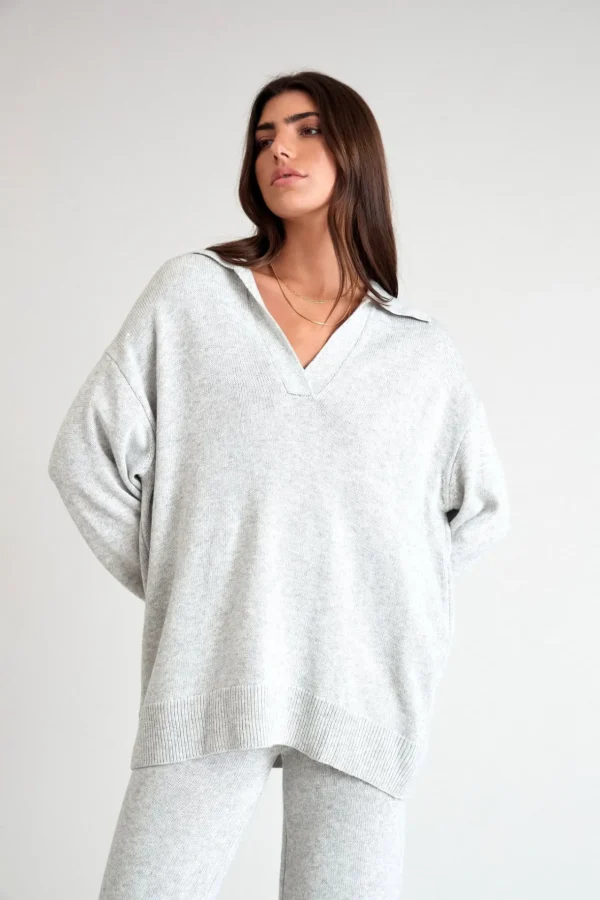 Jumpers & Hoodies | Knitwear<ALL FENIX Lily Long Sleeve Polo WhiteMarle