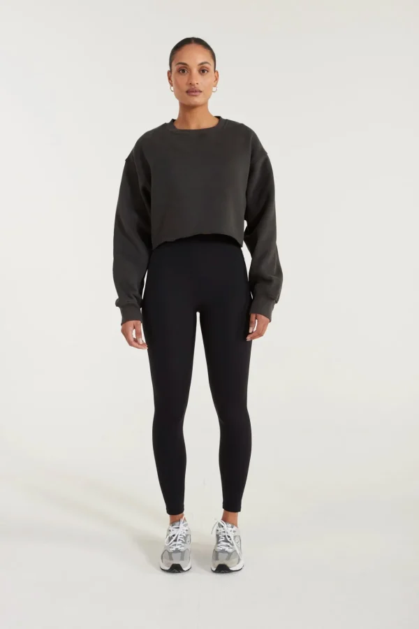 Jumpers & Hoodies<ALL FENIX Spencer Crew Crop Sweater Charcoal
