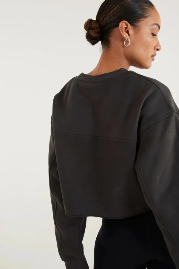 Jumpers & Hoodies<ALL FENIX Spencer Crew Crop Sweater Charcoal